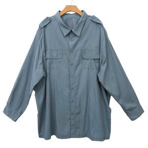 Boulder Creek Shirt Mens 4XL Big Blue Button Up Long Sleeve Outdoor Casual